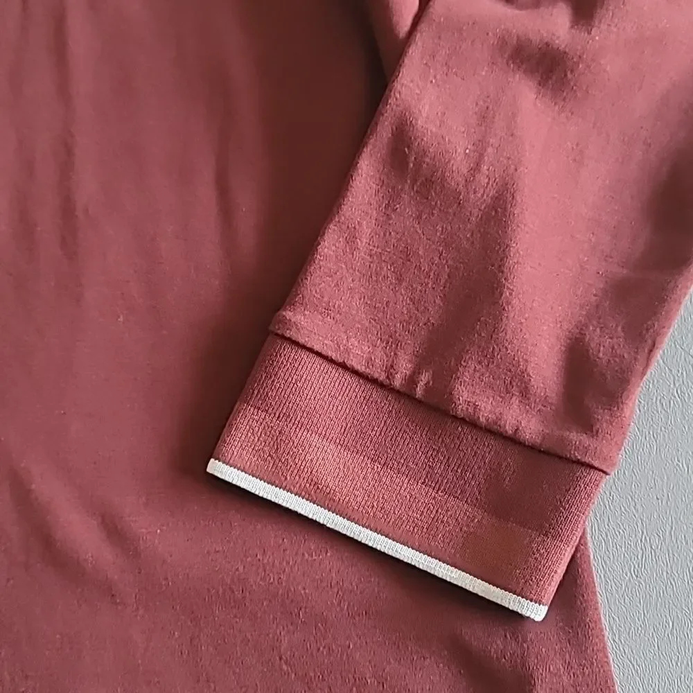 Hugo Boss Dark Red Long Sleeve Polo Jersey  Pullover Shirt XXL